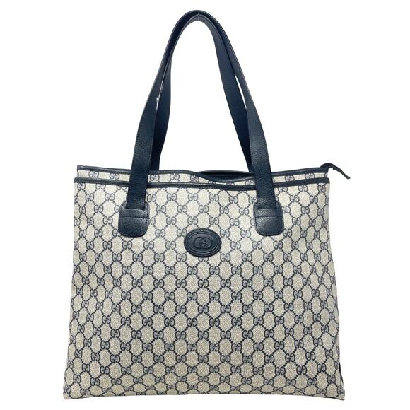 Gucci Handbags - Gucci Bag Shoulder Tote Purse GG Guccissima Monogram Black Grey Leather Canvas